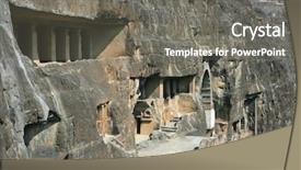  Presentation with ancient temples - Theme consisting of rock temples at ajanta maharashtra background and a  colored foreground
