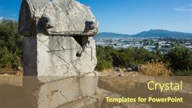  Presentation with civilization - Slide set featuring rock-tomb-ruin-at-necropolis background and a coral colored foreground