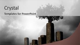  Presentation with lonely - Presentation design with rock top mixed media background and a  colored foreground