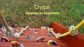  Presentation with rock wall - Presentation design featuring rock wall and ropes background and a tawny brown colored foreground