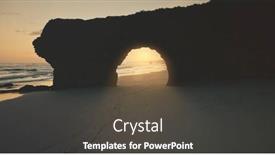  Presentation with paradise island - Audience pleasing theme consisting of rock-wall-giant-hole backdrop and a dark gray colored foreground