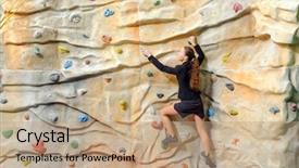  Presentation with rock wall - Beautiful presentation featuring rock wall in sport center backdrop and a coral colored foreground
