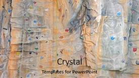  Presentation with rock wall - Presentation theme with rock wall in sport center background and a coral colored foreground