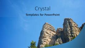  Presentation with rock wall - Colorful presentation design enhanced with rock wall named as masmut rocks in penarroya de tastavins teruel aragon spain backdrop and a light blue colored foreground