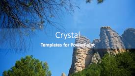  Presentation with rock wall - Cool new PPT theme with rock wall named as masmut rocks in penarroya de tastavins teruel aragon spain backdrop and a teal colored foreground