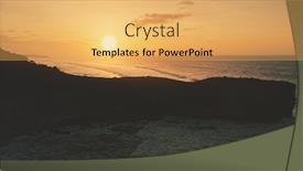  Presentation with cinematic - Colorful theme enhanced with rock-wall-silhouette-at-sea backdrop and a yellow colored foreground