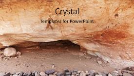  Presentation with cave paintings - Cool new PPT theme with rock with ancient painting backdrop and a coral colored foreground