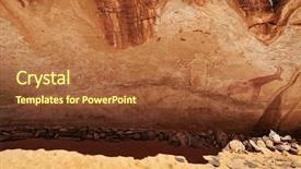  Presentation with cave paintings - Slide set consisting of rock with ancient painting background and a red colored foreground