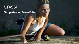  Presentation with climbing - Audience pleasing PPT layouts consisting of rockclimbing - image of female climber backdrop and a tawny brown colored foreground