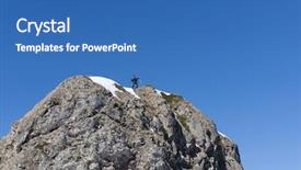  Presentation with snowboard - Beautiful presentation theme featuring rockclimbing - man with snowboard on top backdrop and a teal colored foreground