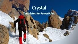  Presentation with mont blanc - Presentation theme enhanced with rockclimbing - rock-climbing sport mont blanc chamonix background and a ocean colored foreground