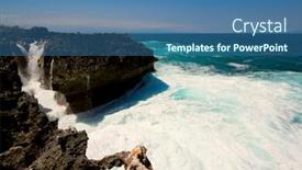  Presentation with cliff - Audience pleasing slides consisting of rocke cliff in blue ocean backdrop and a ocean colored foreground