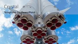  Presentation with rocket launch - PPT layouts enhanced with rocket-engine-and-red-nozzle background and a light blue colored foreground