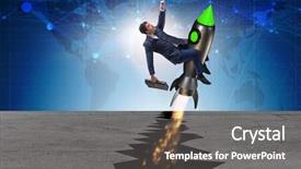  Presentation with gap - PPT theme consisting of rocket from rock gap background and a gray colored foreground