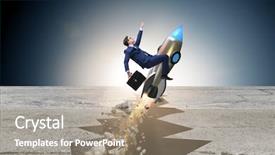  Presentation with gap - Slides with rocket from rock gap background and a coral colored foreground