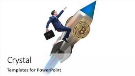  Presentation with price - Slide set having rocket in bitcoin price background and a white colored foreground