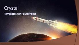  Presentation with rocket - Colorful presentation enhanced with rocket in the sky mixed backdrop and a wine colored foreground