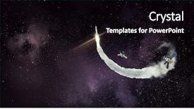  Presentation with rocket - Colorful presentation enhanced with rocket space ship mixed media backdrop and a black colored foreground