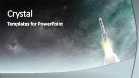  Presentation with rocket - Slide set featuring rocket space ship mixed media background and a black colored foreground