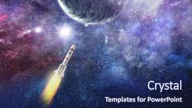  Presentation with rocket launch - Amazing PPT layouts having rocket space ship mixed media backdrop and a navy blue colored foreground