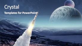  Presentation with rocket - Beautiful theme featuring rocket space ship mixed media backdrop and a ocean colored foreground