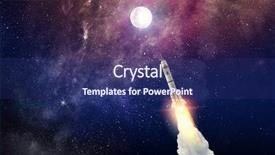  Presentation with rocket launch - PPT theme featuring rocket space ship mixed media background and a navy blue colored foreground