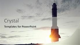  Presentation with rocket - Audience pleasing theme consisting of rocket-space-ship-mixed-media backdrop and a light gray colored foreground