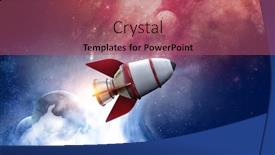  Presentation with rocket - Presentation design with rocket-space-ship-mixed-media background and a violet colored foreground