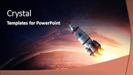  Presentation with rocket - Presentation theme consisting of rocket-space-ship-mixed-media background and a black colored foreground