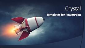  Presentation with rocket - Presentation enhanced with rocket-space-ship-mixed-media background and a navy blue colored foreground