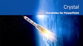  Presentation with rocket - Presentation enhanced with rocket-space-ship-mixed-media background and a cobalt blue colored foreground