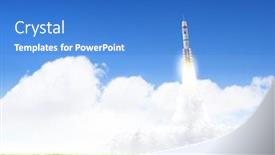  Presentation with rocket - PPT theme with rocket space ship mixed media background and a teal colored foreground