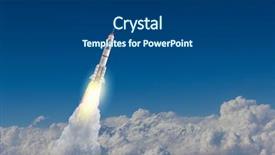  Presentation with rocket - Beautiful presentation theme featuring rocket space ship mixed media backdrop and a ocean colored foreground