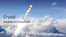  Presentation with rocket - Colorful PPT layouts enhanced with rocket space ship mixed media backdrop and a light blue colored foreground