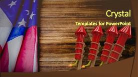  Presentation with usa flag - PPT layouts consisting of rockets for fireworks against usa background and a  colored foreground