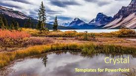  Presentation with yellow orange - Audience pleasing slide set consisting of rockies-of-canada-red-yellow backdrop and a tawny brown colored foreground