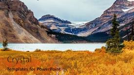  Presentation with cold water - Cool new presentation theme with rockies-of-canada-red-yellow backdrop and a gold colored foreground