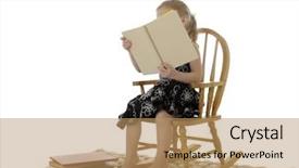  Presentation with tan - Colorful presentation theme enhanced with rocking chair - adorable preschooler reading with her backdrop and a coral colored foreground