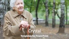  Presentation with elder fraud - Audience pleasing PPT theme consisting of rocking chair - beautiful portrait of an elder backdrop and a coral colored foreground