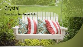  Presentation with swing - Amazing slides having rocking chair - beautiful wooden front porch swing backdrop and a yellow colored foreground
