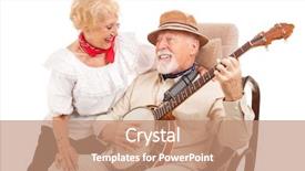  Presentation with love between man and woman - Cool new presentation with rocking chair - senior man courts his lady backdrop and a coral colored foreground