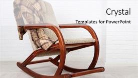  Presentation with brick wall - Theme consisting of rocking chair covered with plaid background and a sky blue colored foreground
