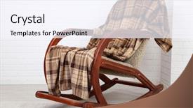  Presentation with brick wall - Slides having rocking chair covered with plaid background and a sky blue colored foreground