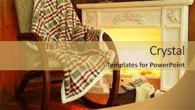  Presentation with directors chair - Cool new PPT theme with rocking chair with plaid near backdrop and a yellow colored foreground