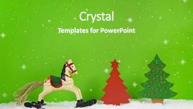  Presentation with christmas red - Presentation theme consisting of rocking horse and red christmas background and a  colored foreground