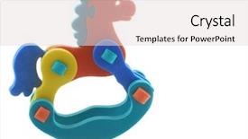  Presentation with foam - Audience pleasing PPT theme consisting of rocking-horse rubber-foam toy backdrop and a light gray colored foreground