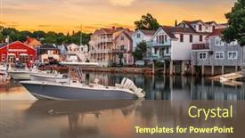  Presentation with usa - PPT theme enhanced with rockport-massachusetts-usa-downtown background and a violet colored foreground