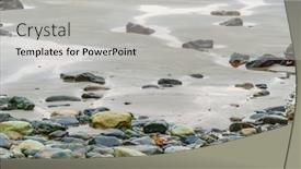  Presentation with sand ocean - Presentation consisting of rocks-and-sand-background-winter background and a light gray colored foreground