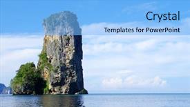  Presentation with krabi - Slide set having rocks and sea in krabi background and a  colored foreground
