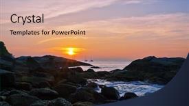  Presentation with beach rocks - PPT theme consisting of rocks at topical beach background and a lemonade colored foreground